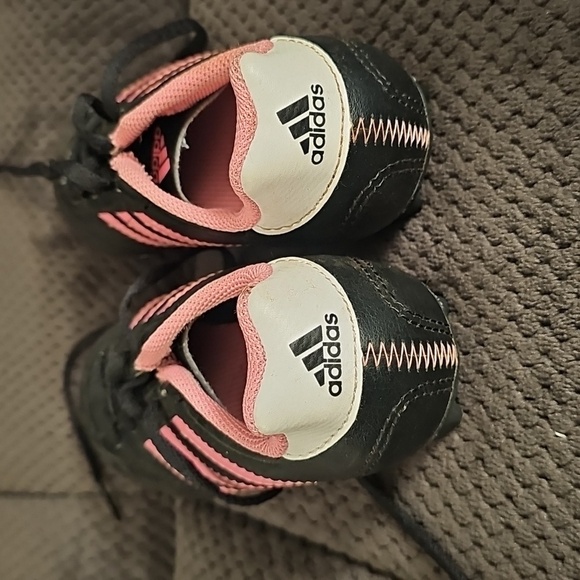 Adidas Black and Pink Sneakers with Signature Stripes - Picture 2 of 4